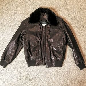Saks Fifth Avenue Leather Flight Jacket